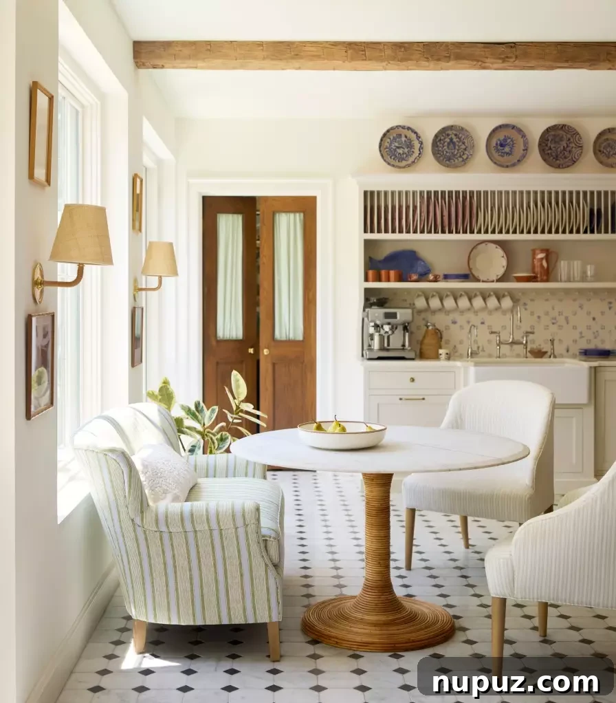 A beautifully designed Studio McGee kitchen with an island and light cabinetry.