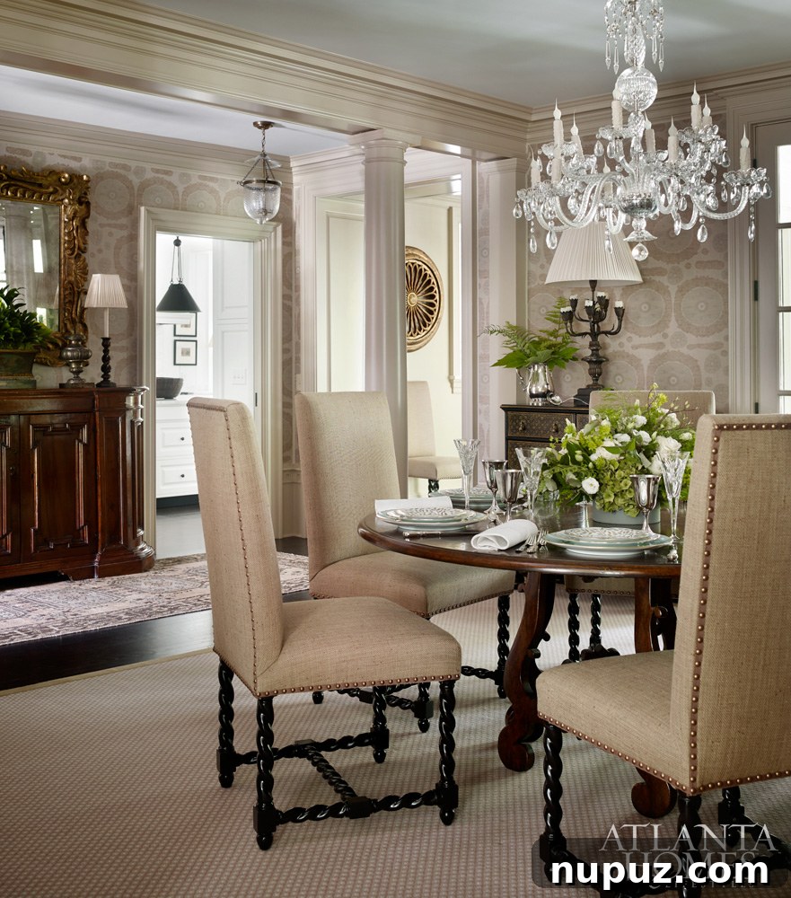 Atlanta's Dream Home: Where Forever Begins 2 Architect William Litchfield | Designer Jackye Lanham | Atlanta Homes & Lifestyles dining room design, elegant Georgian remodel