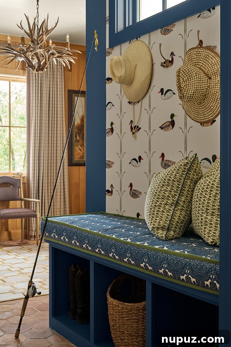 Playful Duck Print Wallpaper in a Chic Interior Design by Mary Beth Wagner