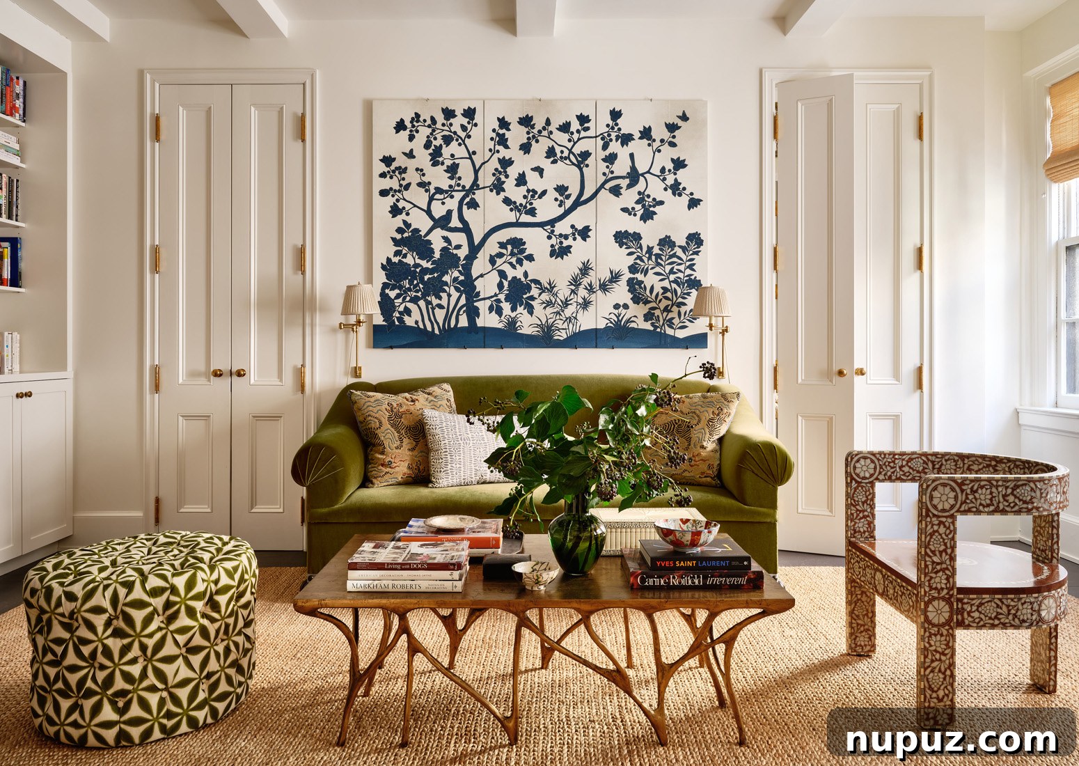 Lush living room featuring a vibrant color scheme, rich patterns, and inviting textures, designed to bring life and character into a home.