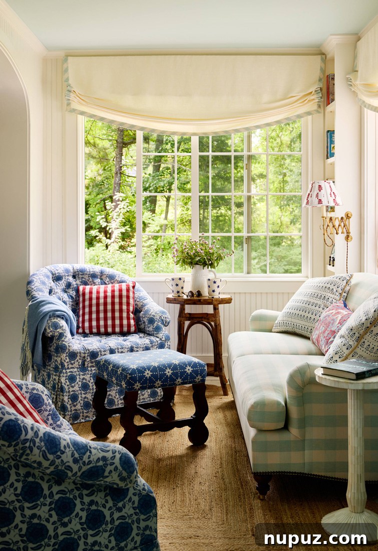 Eclectic living room where antiques and whimsical decor combine seamlessly, creating a unique and charming interior design.
