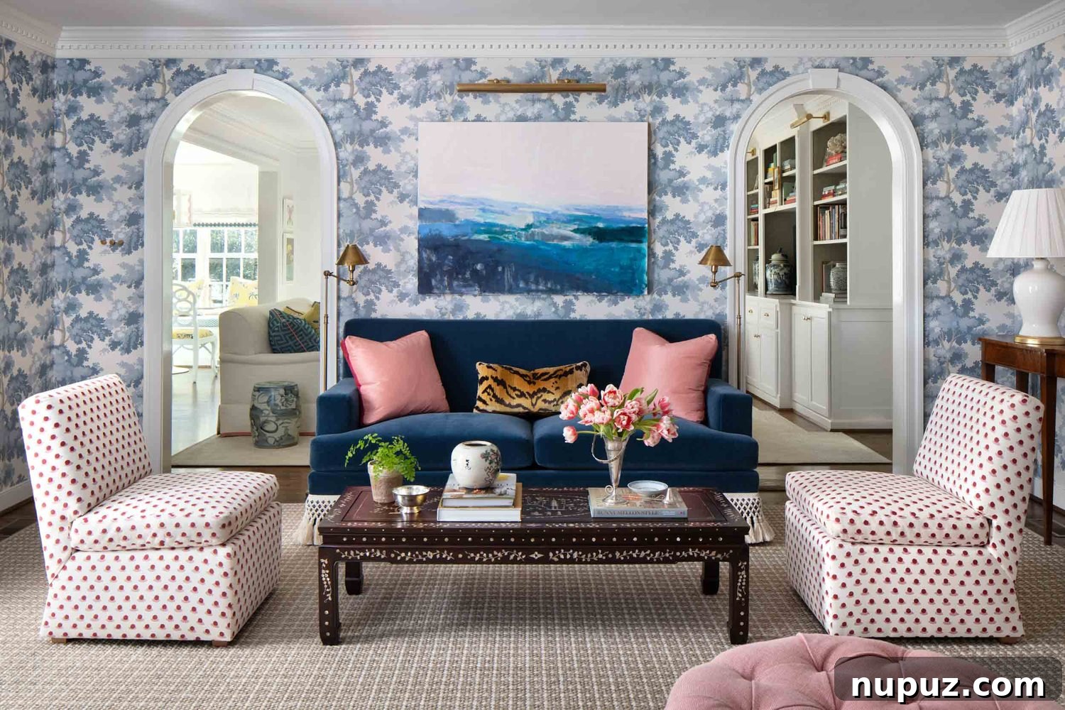 Elly Poston Interiors creates refined, laid-back, and elegant living rooms that feel like home. Discover timeless classic design for sophisticated living.