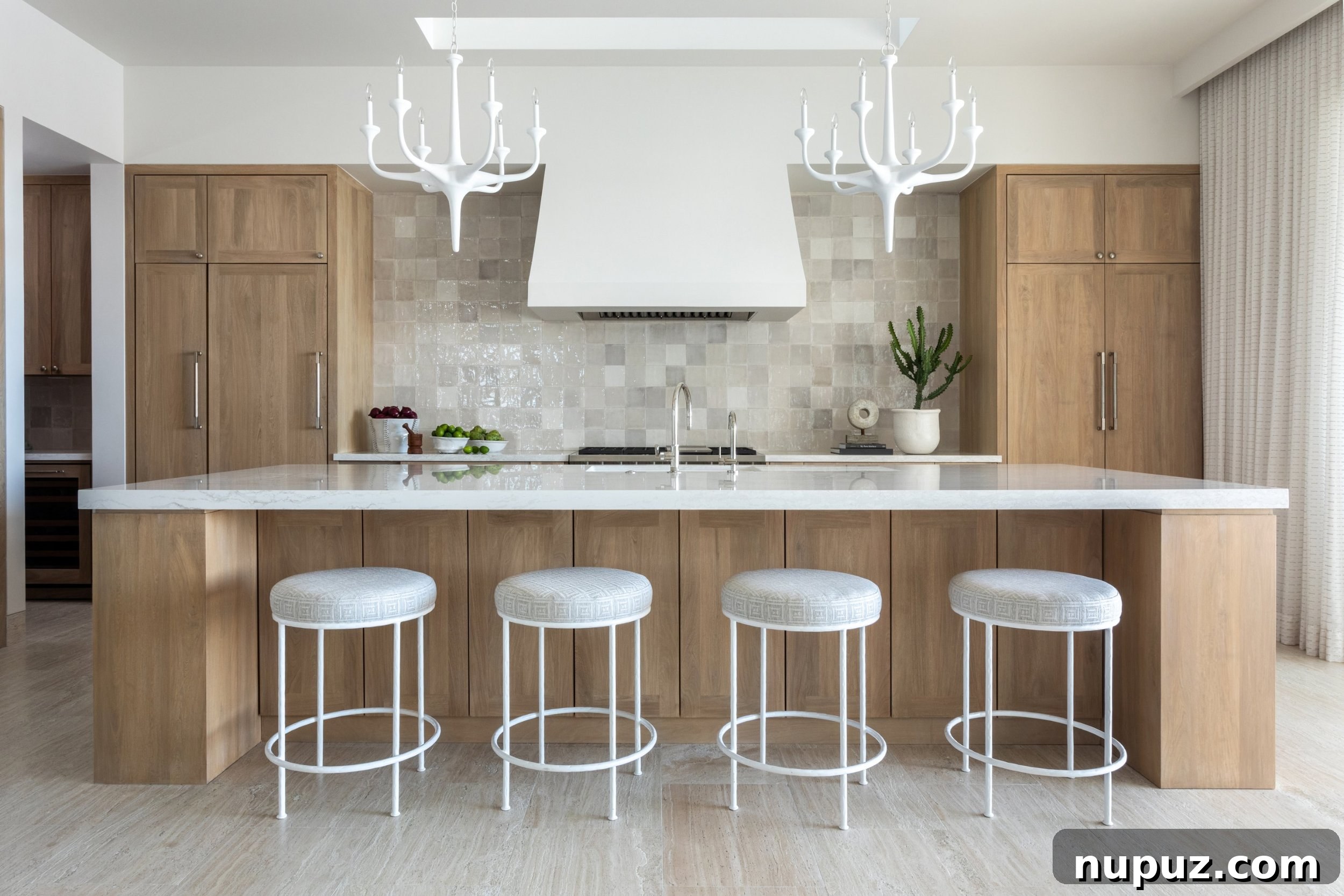 10 Breathtaking Kitchen Makeovers to Inspire You 9 Refined yet rustic kitchen design with exposed wooden beams, natural stone textures, and a large farmhouse sink, blending cozy charm with sophisticated touches.