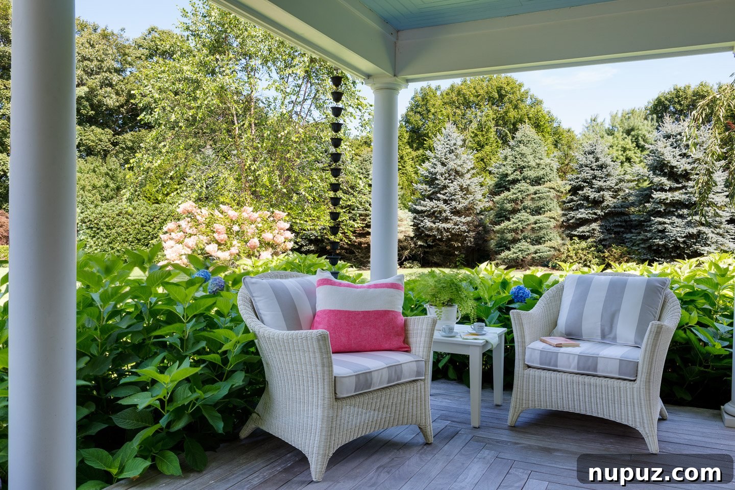 Inviting outdoor patio or deck with comfortable seating, perfect for enjoying the coastal breeze