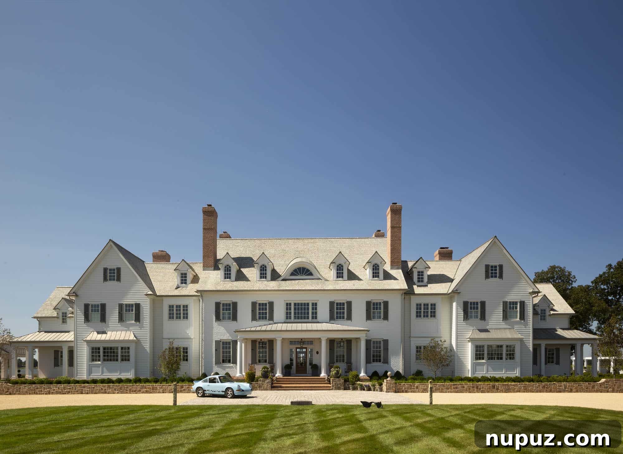 Stunning waterfront luxury home on the Eastern Shore of Maryland, designed by Purple Cherry Architects.