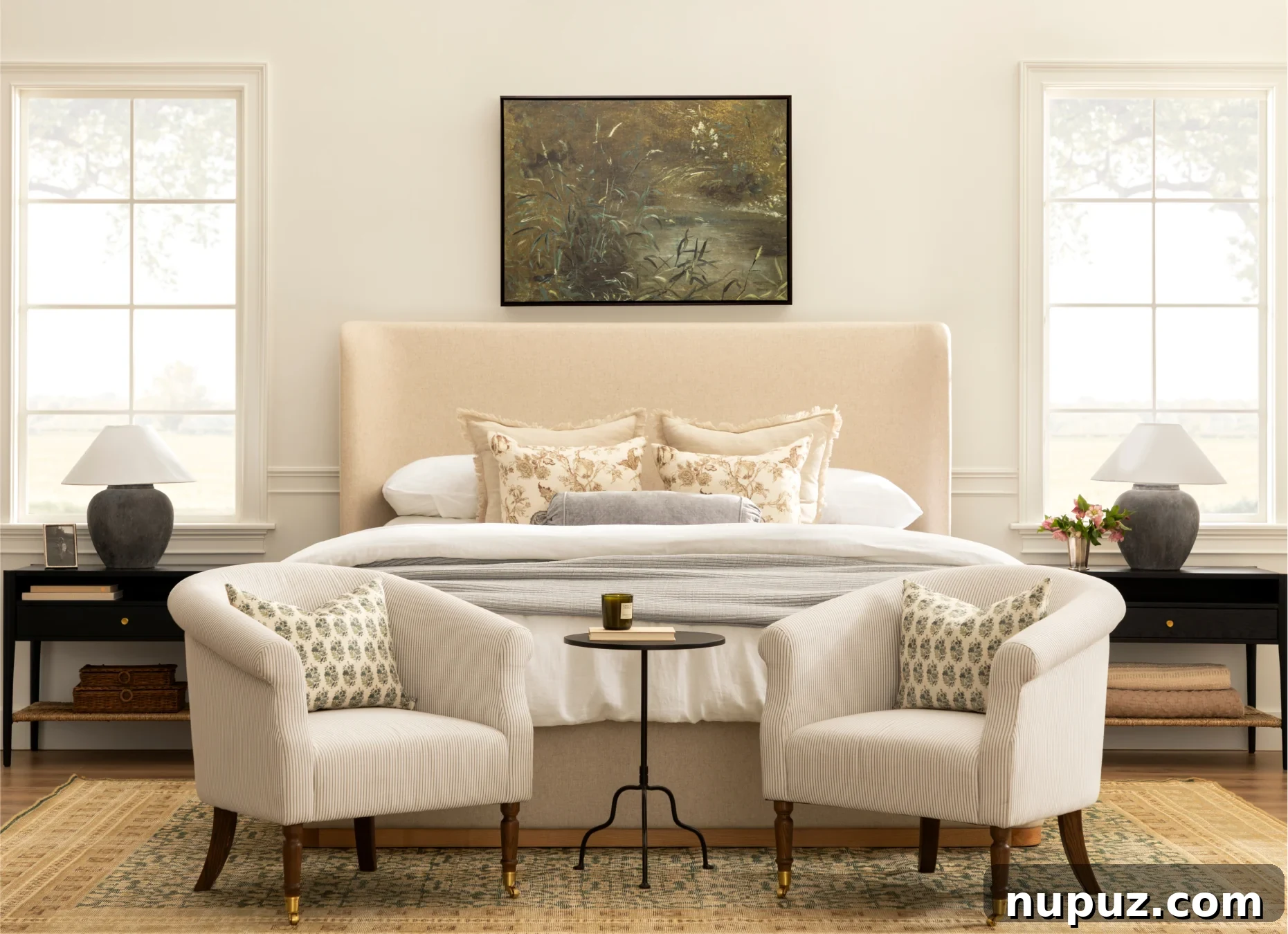 Dreamy bedrooms from McGee & Co showcasing modern farmhouse and transitional interior design elements, including layered textures and neutral palettes, for serene and stylish living spaces.
