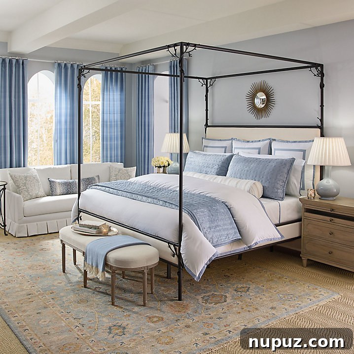 Suzanne Kasler's elegant bedroom designs for Ballard Design, showcasing sophisticated and timeless decor with a classic American and European sensibility.