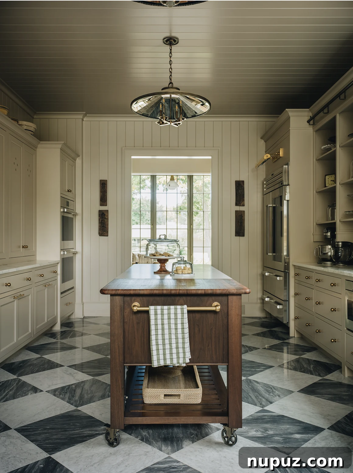 Infuse Your Space with Soul: Creative Home Decor Inspirations 9 Luxurious butler's pantry with elegant black and white marble flooring, extensive open shelving, and meticulous organization, perfect for entertaining.