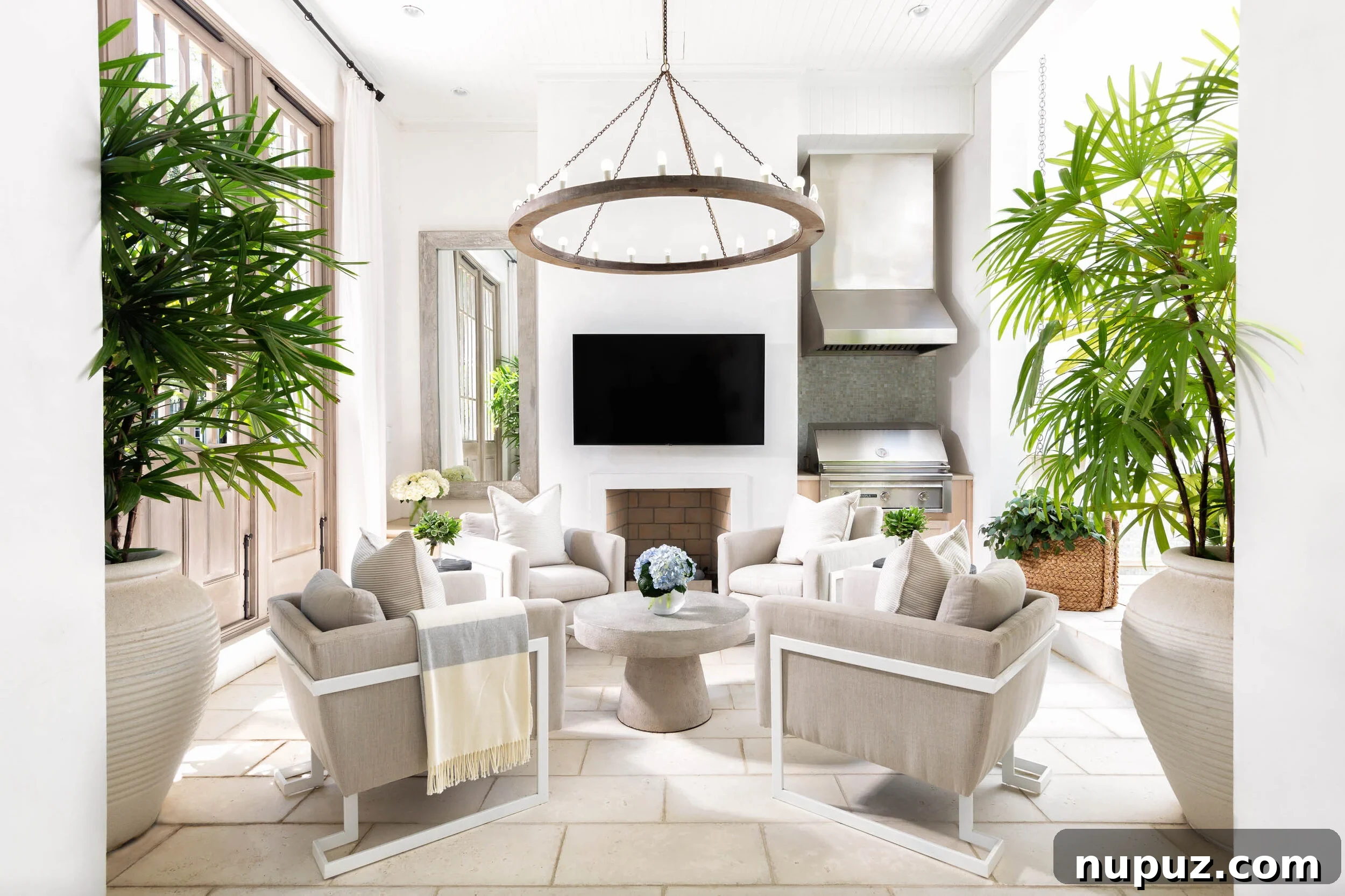 Charming living room featuring a comfortable sofa, decorative cushions, a classic wooden coffee table, and an overall warm and inviting atmosphere.