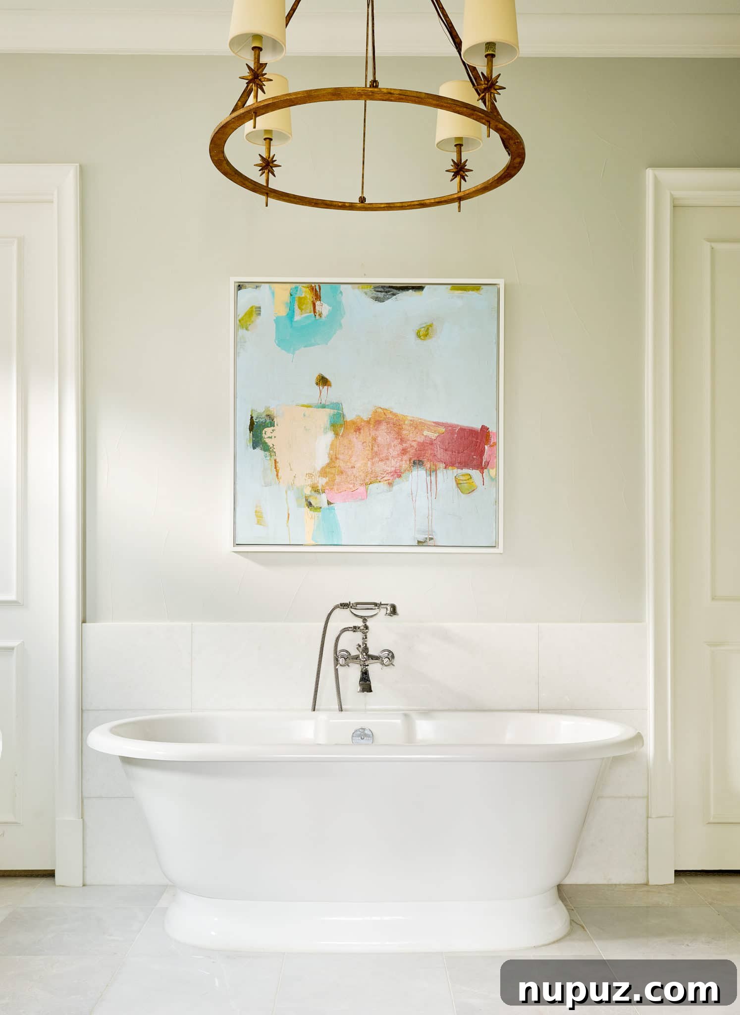 Lindley Arthur's Signature Style: 10 Breathtaking Interiors 7 Lindley Arthur Interiors bathroom with a classic freestanding tub, elegant fixtures, and a spa-like atmosphere for ultimate relaxation.