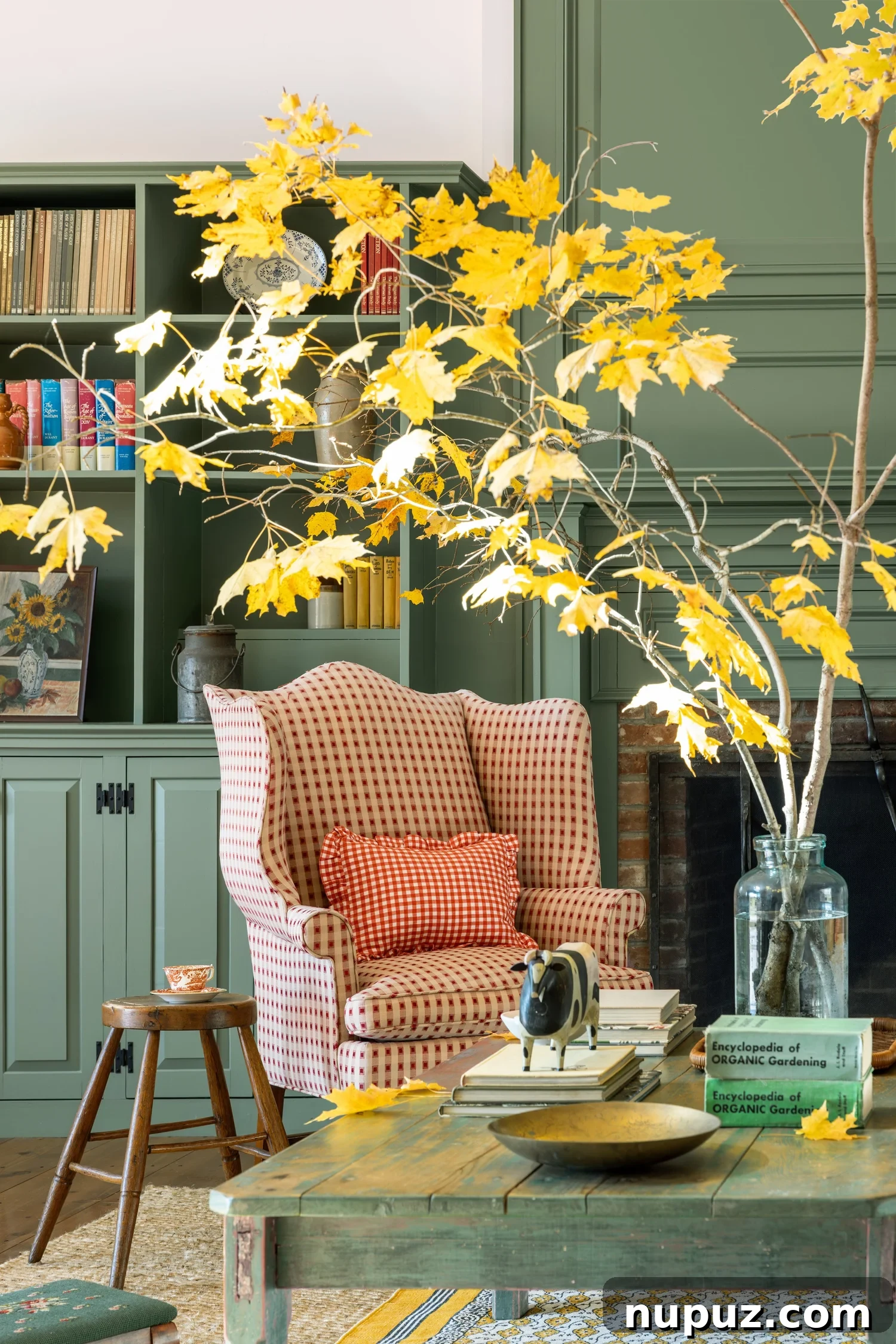 Discover 6 cozy home decor tips to make your home inviting. From simple decor updates to warm lighting ideas, create a space you’ll love! Ariel Okin Interior Design | Julie Leffell Photography - love the fall branches