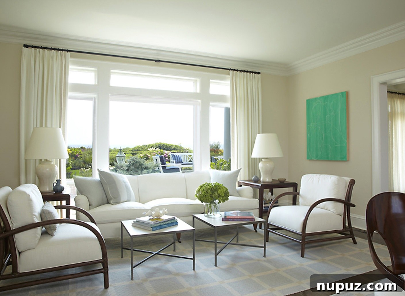 A vibrant and carefully curated living room, showcasing a perfect blend of timeless charm and contemporary comfort, designed to endure. From Brady Design, captured by Marco Ricca Photography.