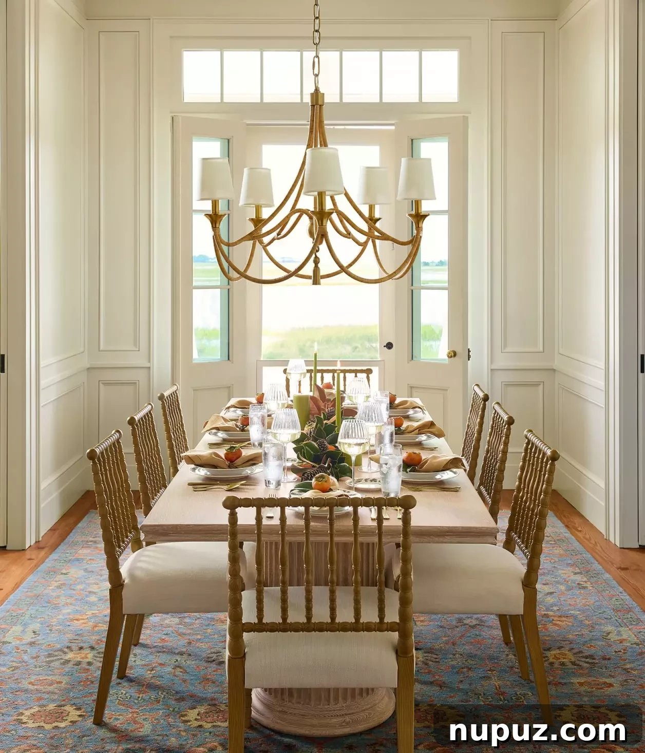 Classic architectural details such as molding, wainscoting, and built-ins elevate timeless home design. Serena & Lily inspired classic interior design.