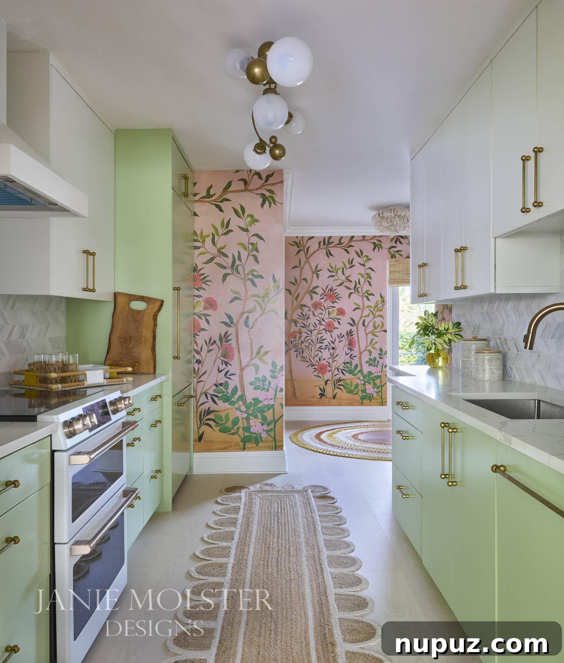 Vibrant Interiors that Spark Happiness 6 Colorful kitchen design by Janie Molster, showcasing custom cabinetry and vibrant accents.
