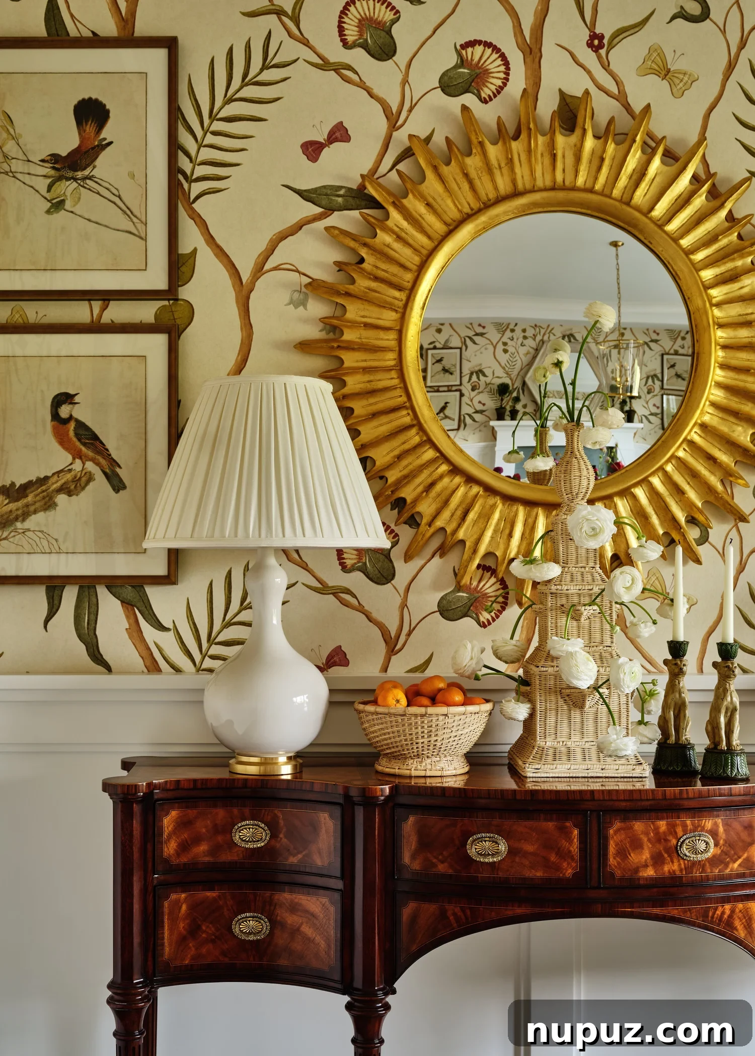 Home Goals: Design Your Best Year Yet 7 A charming children's room or nursery with whimsical wallpaper, a comfortable armchair, and playful decorative elements, showing Okin's versatility in design.