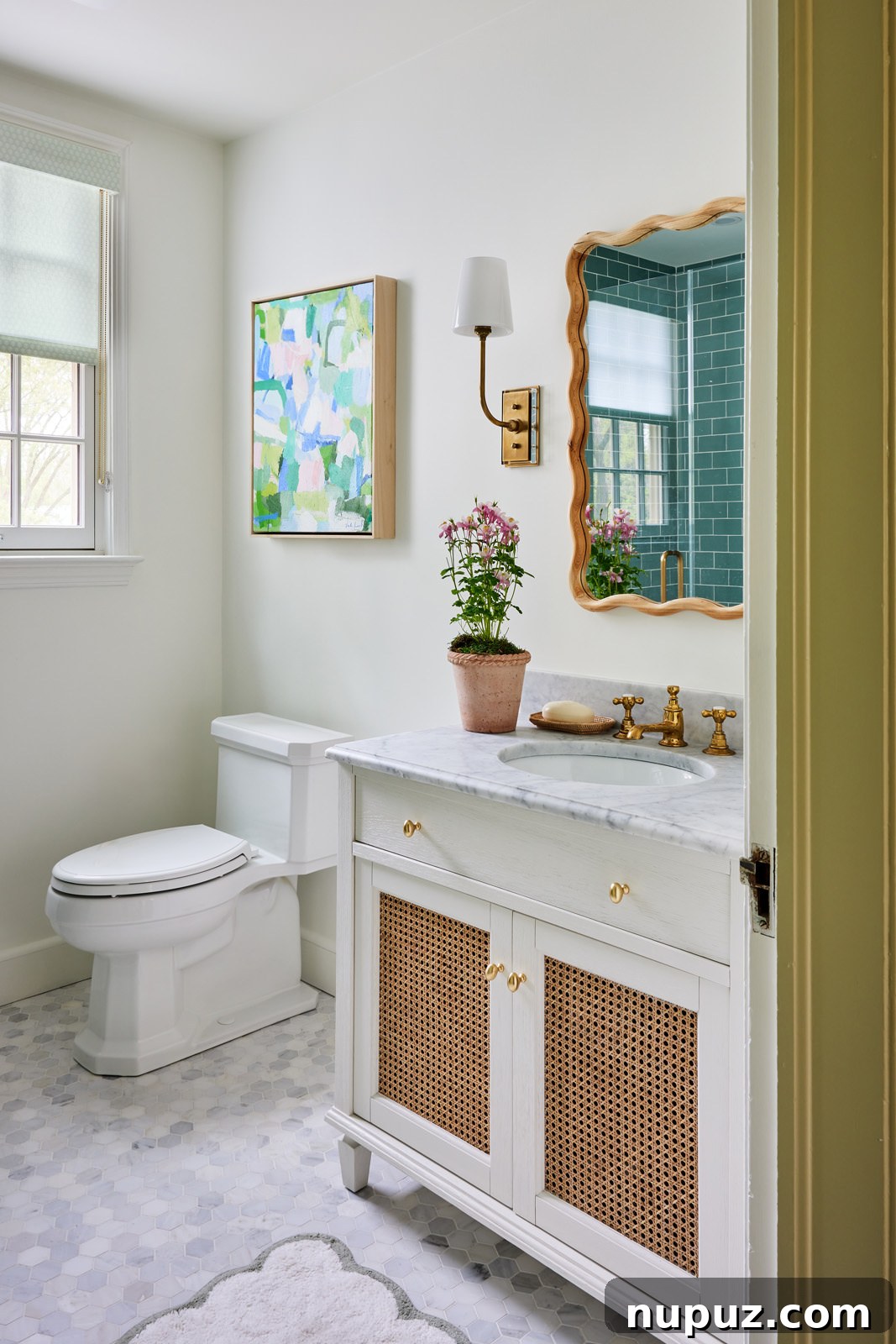 Inspiring Interiors: Designs That Breathe Freshness 14 A grand foyer or reception area designed by Jennifer Hunter, featuring architectural details, a statement chandelier, and elegant seating, embodying luxury and welcome. Photo by Kirsten R Francis, styling by Frances Finds.