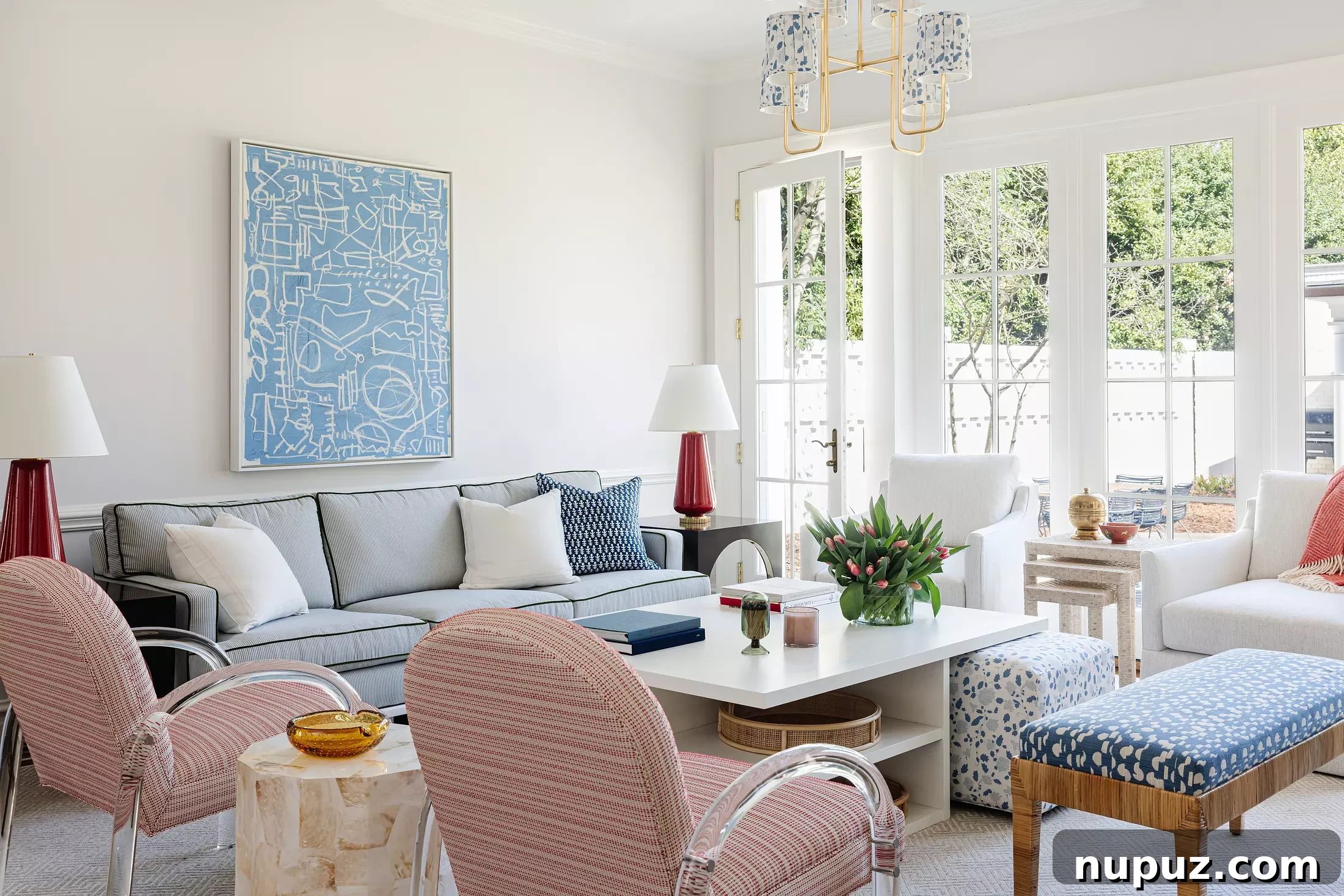 Sophisticated interior design featuring classic furnishings and warm accents, photography by Laura Sumrak.