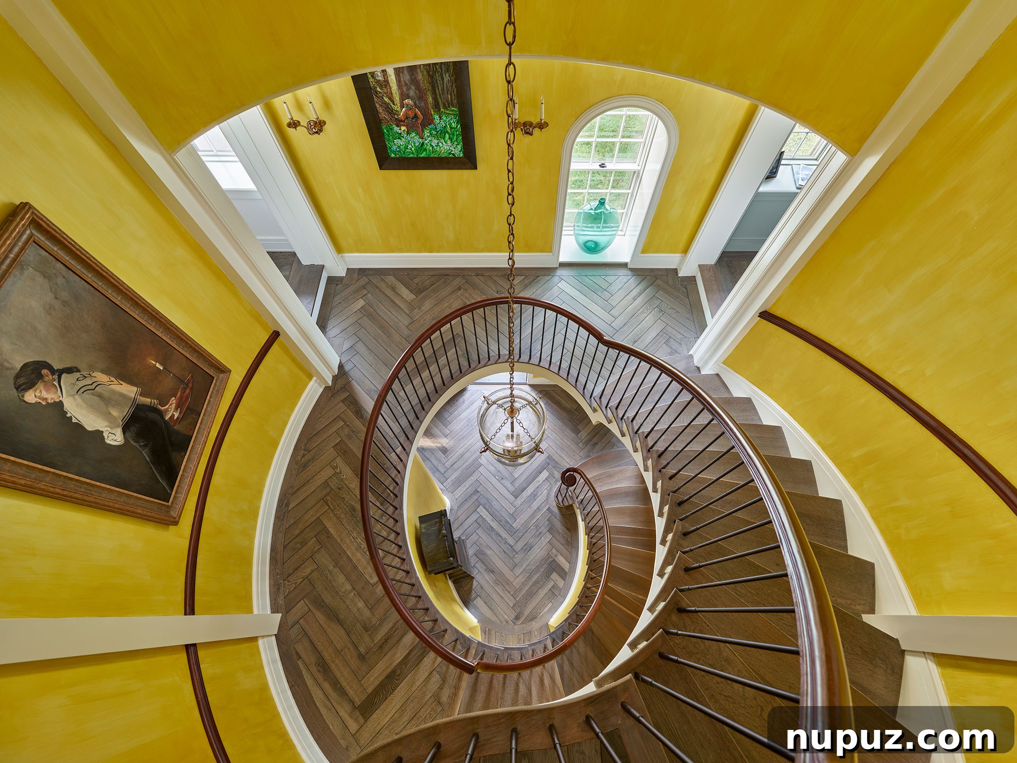 Fresh Interior Aesthetics for 2026 5 Close-up of the elegant circular staircase, showcasing intricate details and craftsmanship.