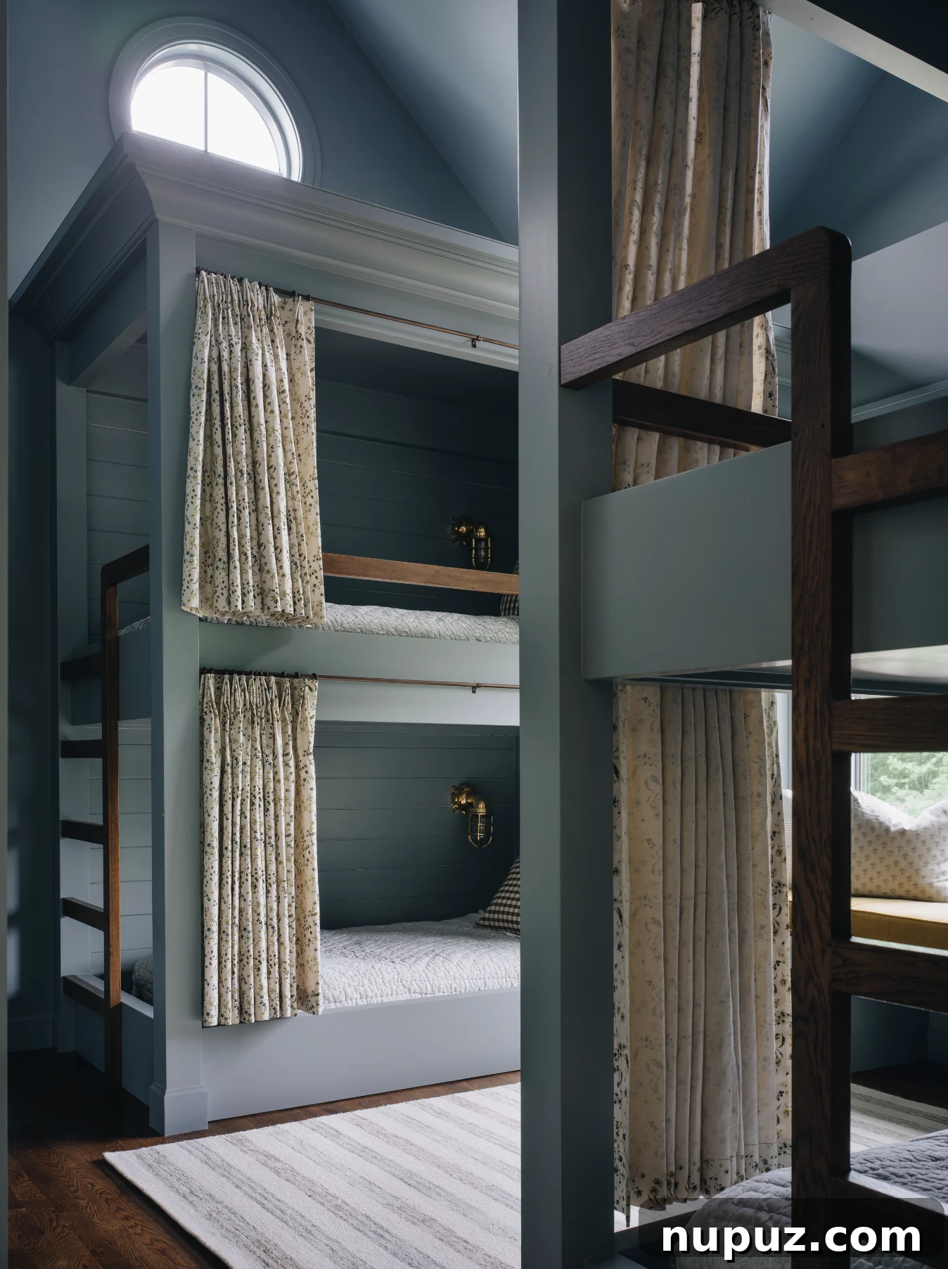Cultivating Comfort: 15 Cozy Home Decor Ideas 15 Jean Stoffer Design creates homes with that certain undefinable something. Stoffer Photography Interiors - love the built in bunks drenched in moody blue