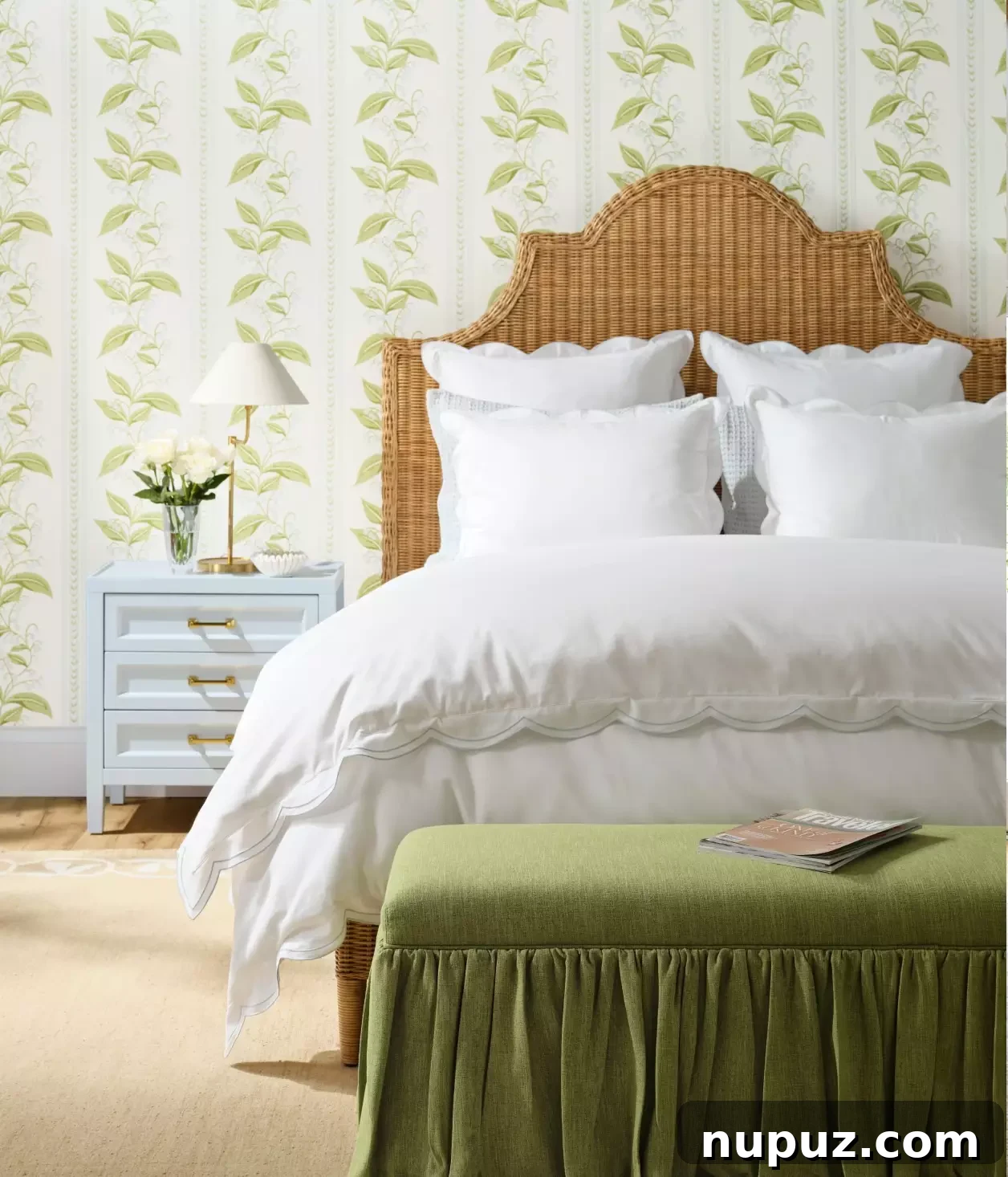 Spring Awakening: 5 Simple Decor Ideas for an Instant Home Transformation 7 A pristine white duvet cover and simple white sheets on a bed, illustrating how changing heavy bedding to light textiles creates instant freshness for spring.