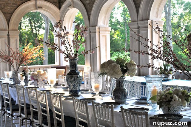 The Enchanted Home's Blue and White Spell 8 Outdoor blue and white decor with a dash of purple for late summer