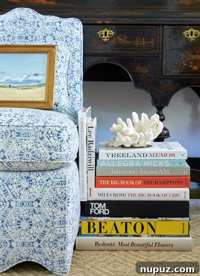 stack of books Sarah Bartholomew Interior Design