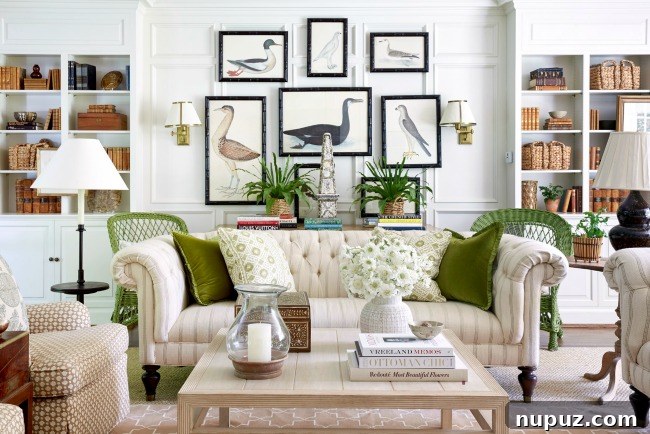 living-room Sarah Bartholomew Interior Design with audobon art