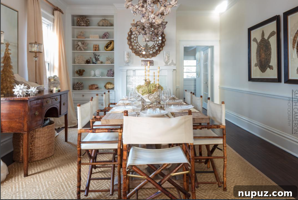 A beautifully set dining table, adorned with festive decorations, ready to host another delightful holiday gathering