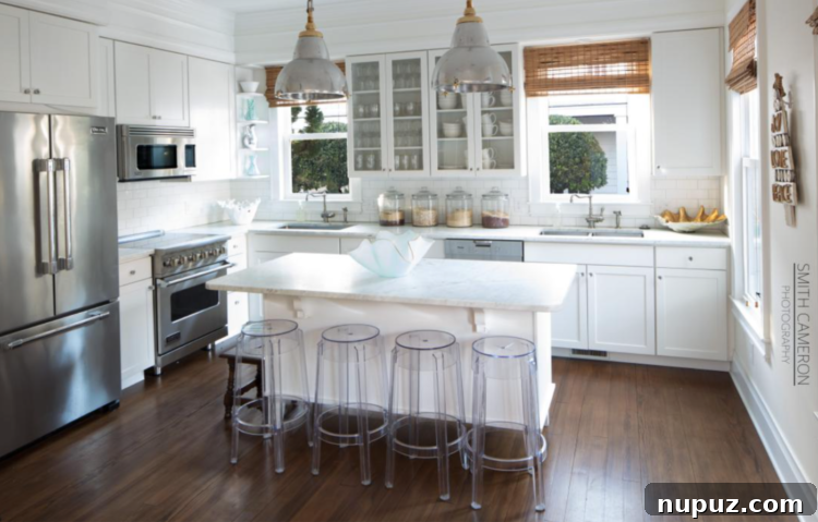 A sparkling clean kitchen counter after a grand holiday feast, ready for more culinary adventures and festive baking
