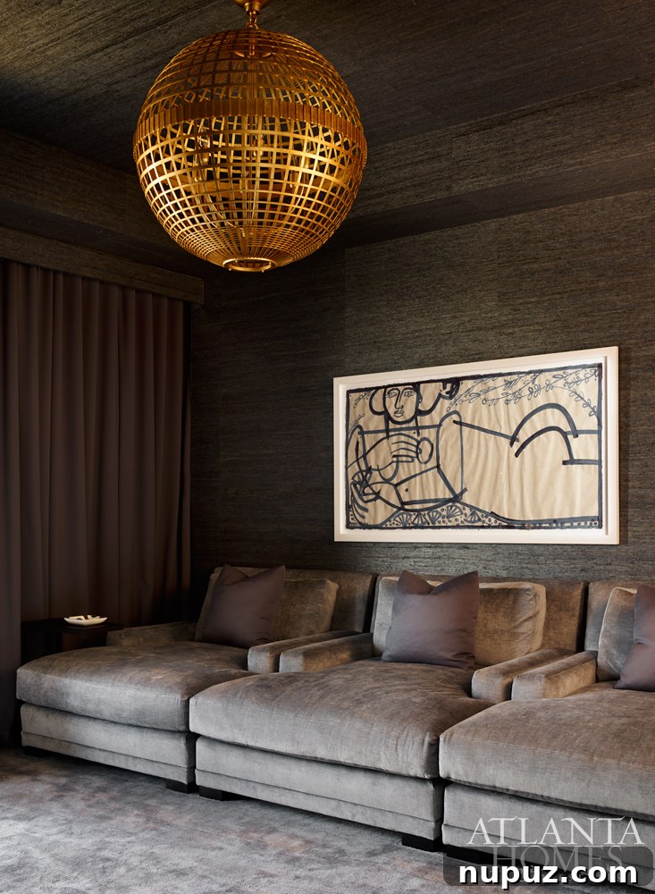 Sky-High Urban Retreat 10 An elegant and functional home office or reading nook in the Atlanta condominium, designed for focus and calm with refined decor and comfort.