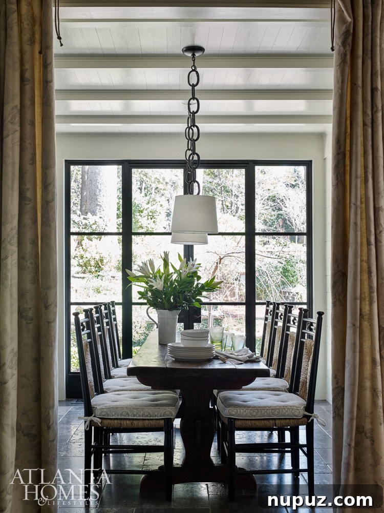 Buckhead's Charming Cottage Sanctuary 4 Buckhead Cottage dining room with a view to elegant decor