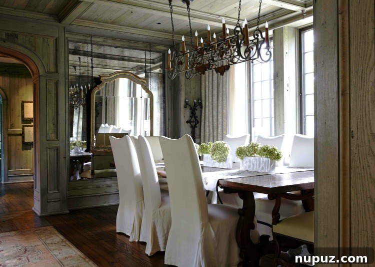 Large, arching windows bringing ample natural light into a grand living space designed by Jeffrey Dungan