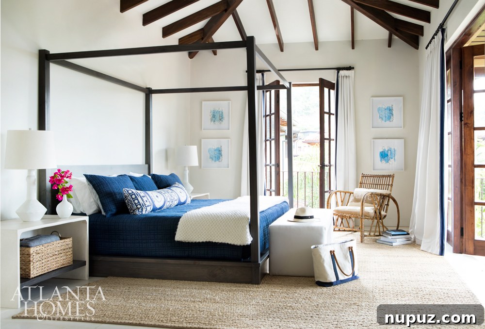 Costa Rica Dream Home Unveiled 9 Bedroom featuring natural wood finishes and whitewashed walls, capturing the organic essence of a Costa Rican beach house.