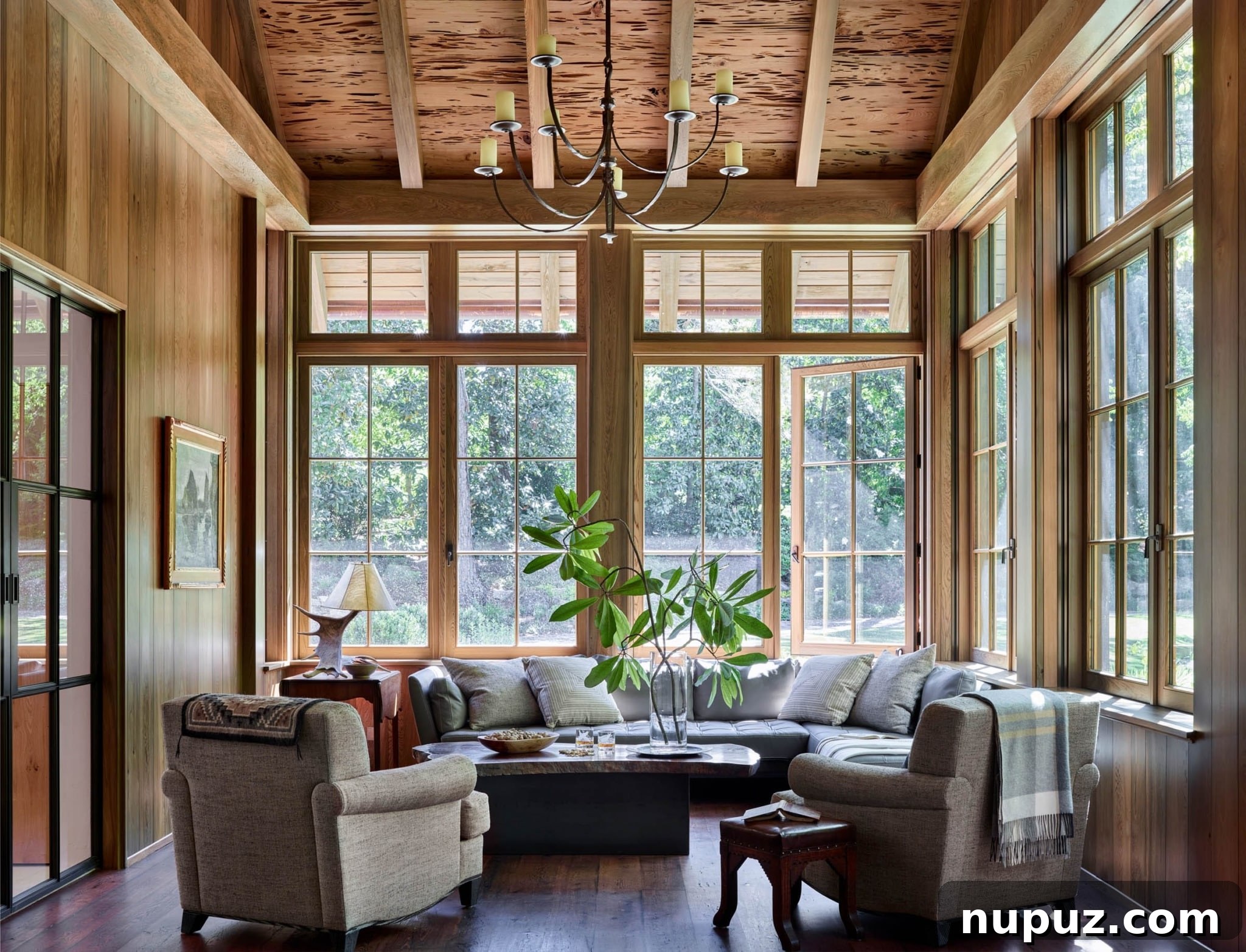Spacious dining room with natural light and refined decor, perfect for entertaining in a luxury Georgia estate.