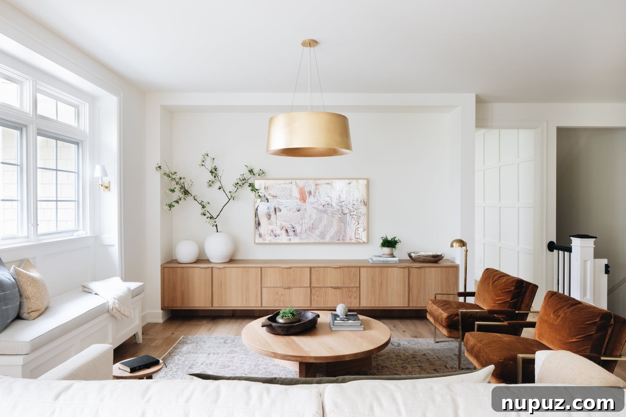 Flawless Fusion: 10 Living Rooms Where Style Meets Function 3 A beautifully appointed living room showcasing Stoffer Home's neutral palette and elegant design, photographed by Stoffer Photography Home.