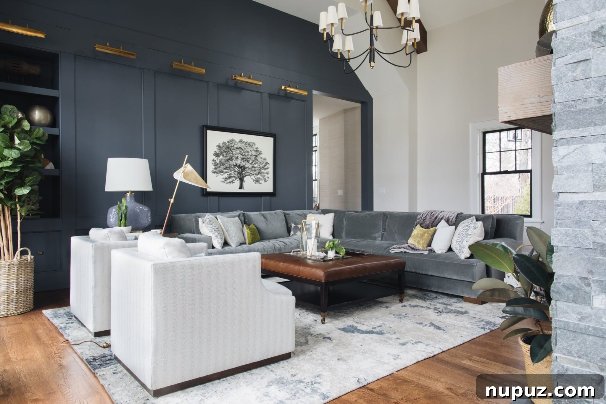 Flawless Fusion: 10 Living Rooms Where Style Meets Function 4 An inviting living space by Stoffer Home, featuring curated furnishings and a warm, sophisticated ambiance, photography by Stoffer Photography Home.