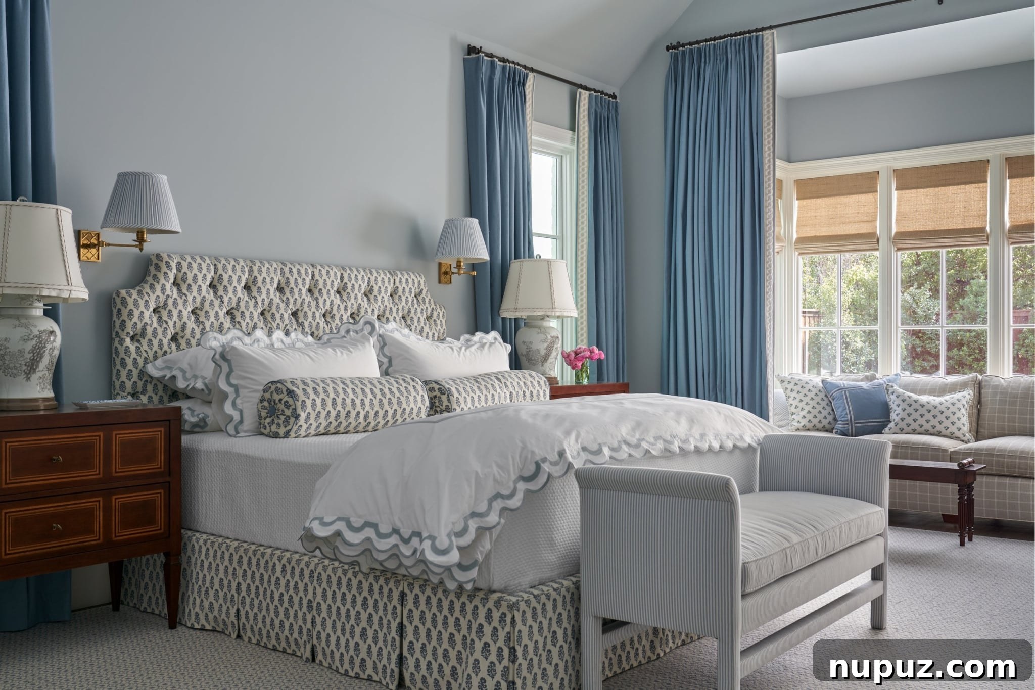 Jenkins Interiors Curating Your Dream Sleep Sanctuary 2 Jenkins Interior has created dreamy bedrooms that transcend mere spaces for rest, into havens of serenity and luxury. This image showcases a beautifully appointed bedroom with soft, inviting textures and a calming color palette, perfectly embodying luxury and comfort. Nathan Schroder Photography.