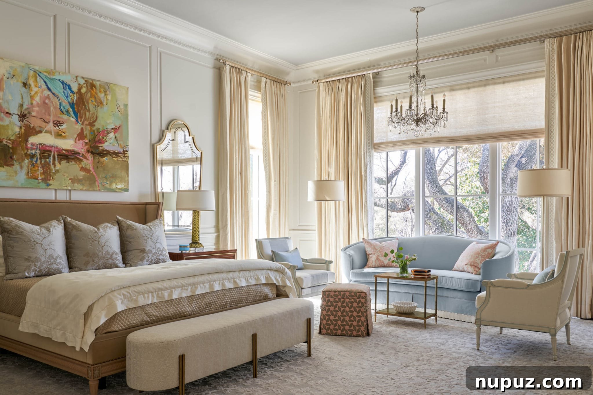 Jenkins Interiors Curating Your Dream Sleep Sanctuary 4 A final stunning example of Jenkins Interiors' exceptional bedroom design, highlighting rich textures and sophisticated details that contribute to a luxurious and inviting ambiance. Nathan Schroder Photography.
