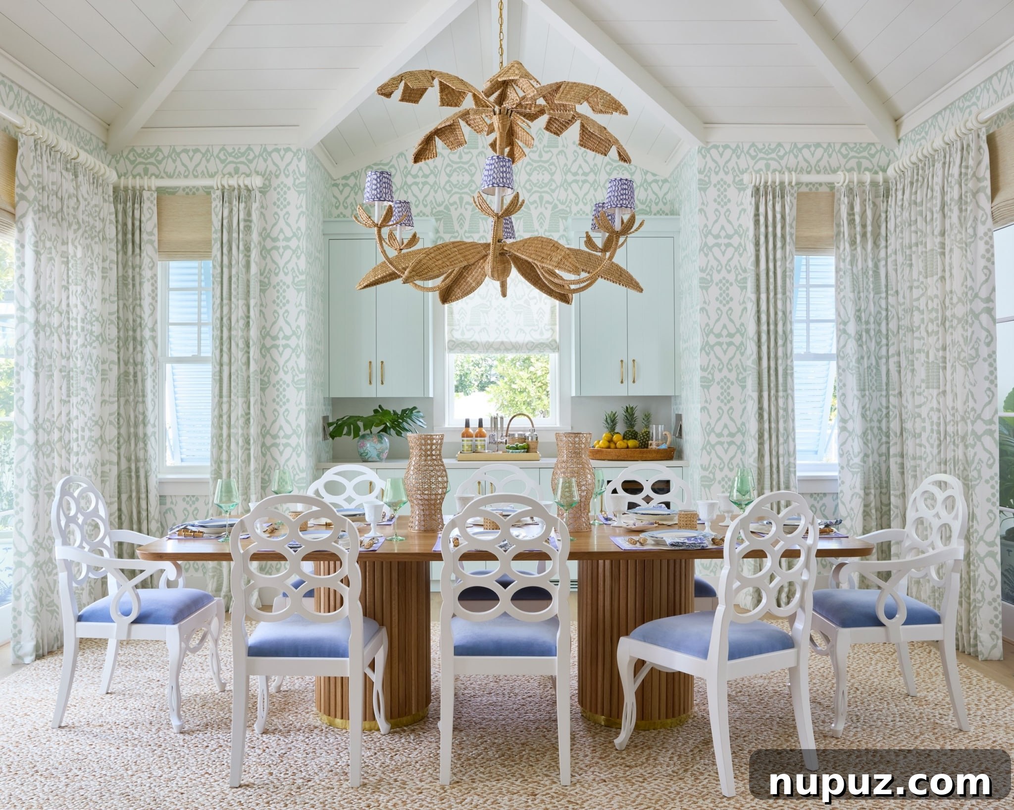 10 Jaw-Dropping Dining Rooms That Offer a Heavenly Escape 2 Kara Miller's coastal dining room design, elegant and inviting