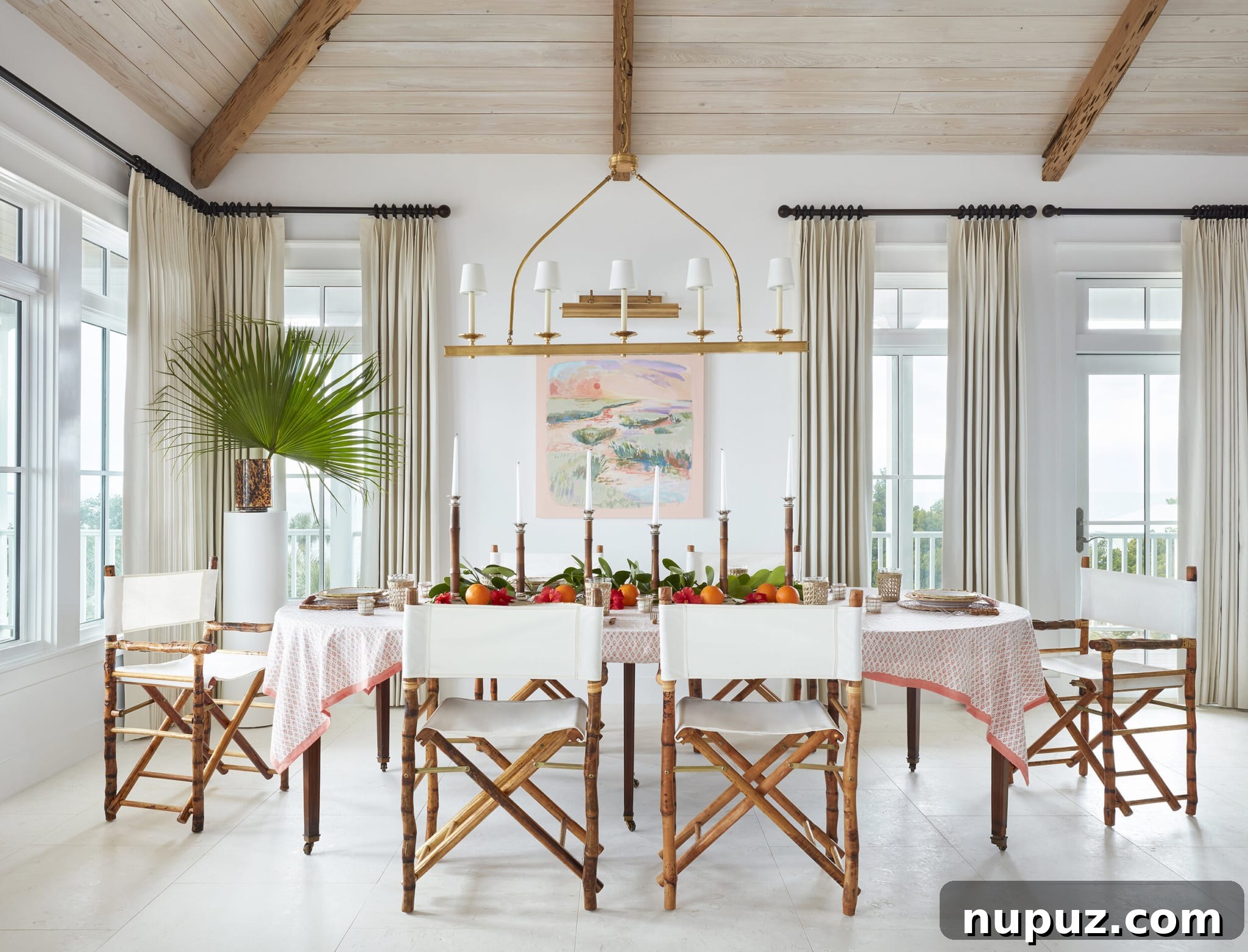 10 Jaw-Dropping Dining Rooms That Offer a Heavenly Escape 6 Coastal-inspired dining room blending elegance and comfort