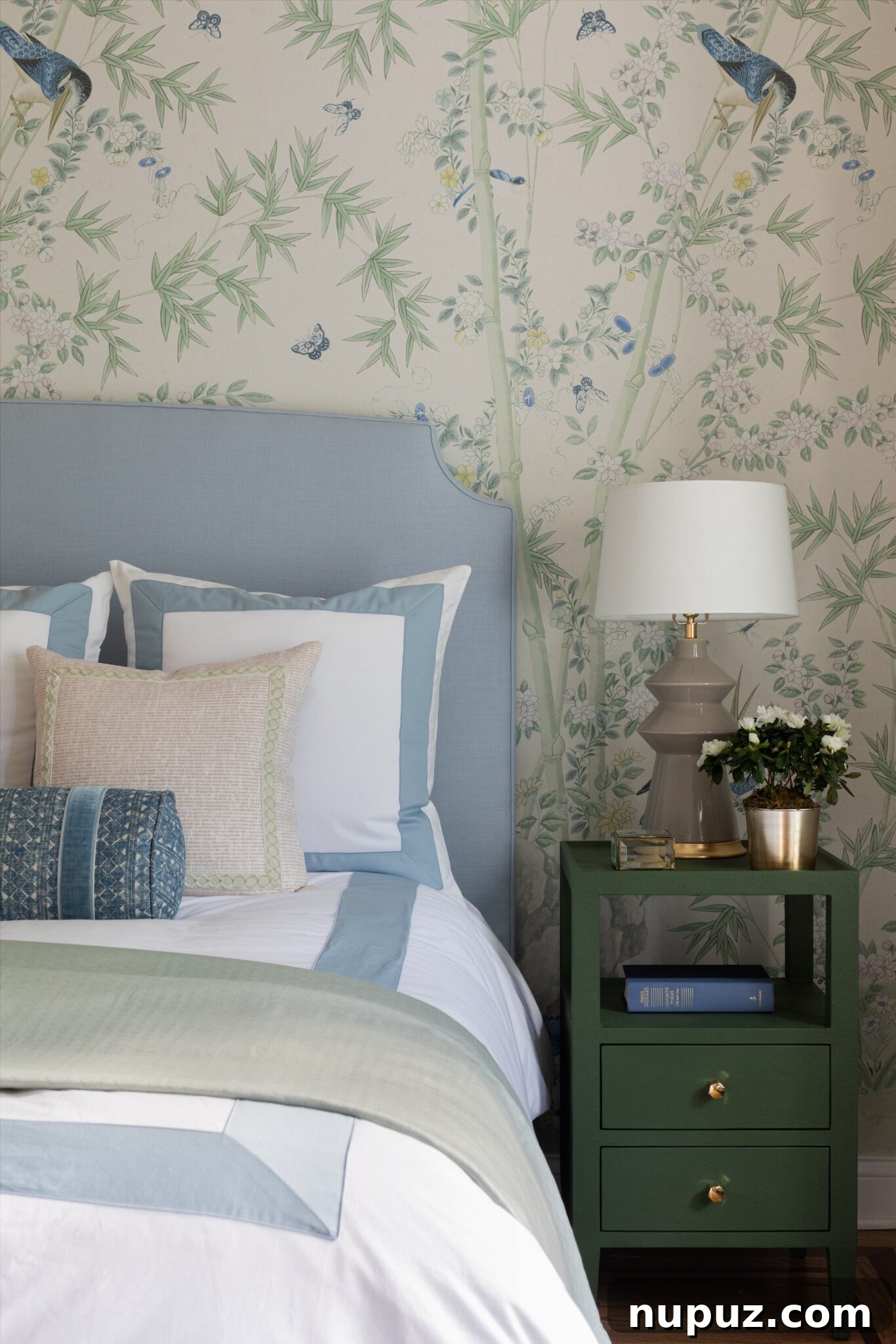 A sophisticated entryway or hallway by Alexandra Kaehler, demonstrating her skill in creating welcoming transitions with curated art, elegant lighting, and classic furnishings.