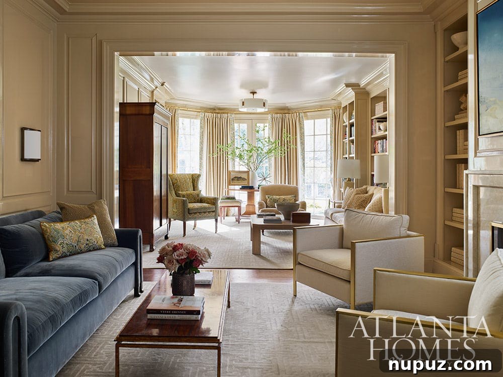 Grand living space with classic architectural elements, highlighting a well-designed interior.