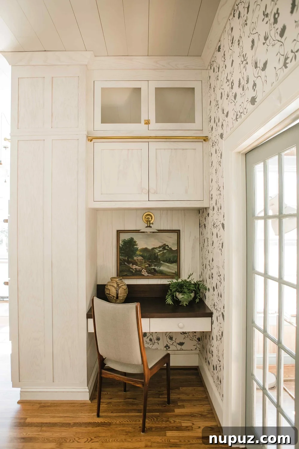 Infuse Your Kitchen with Personality Smart Design Solutions 6 Integrated kitchen desk area with storage and a clean workspace in a Misfit House kitchen by Monica Stewart. Kristin Karch Photography.
