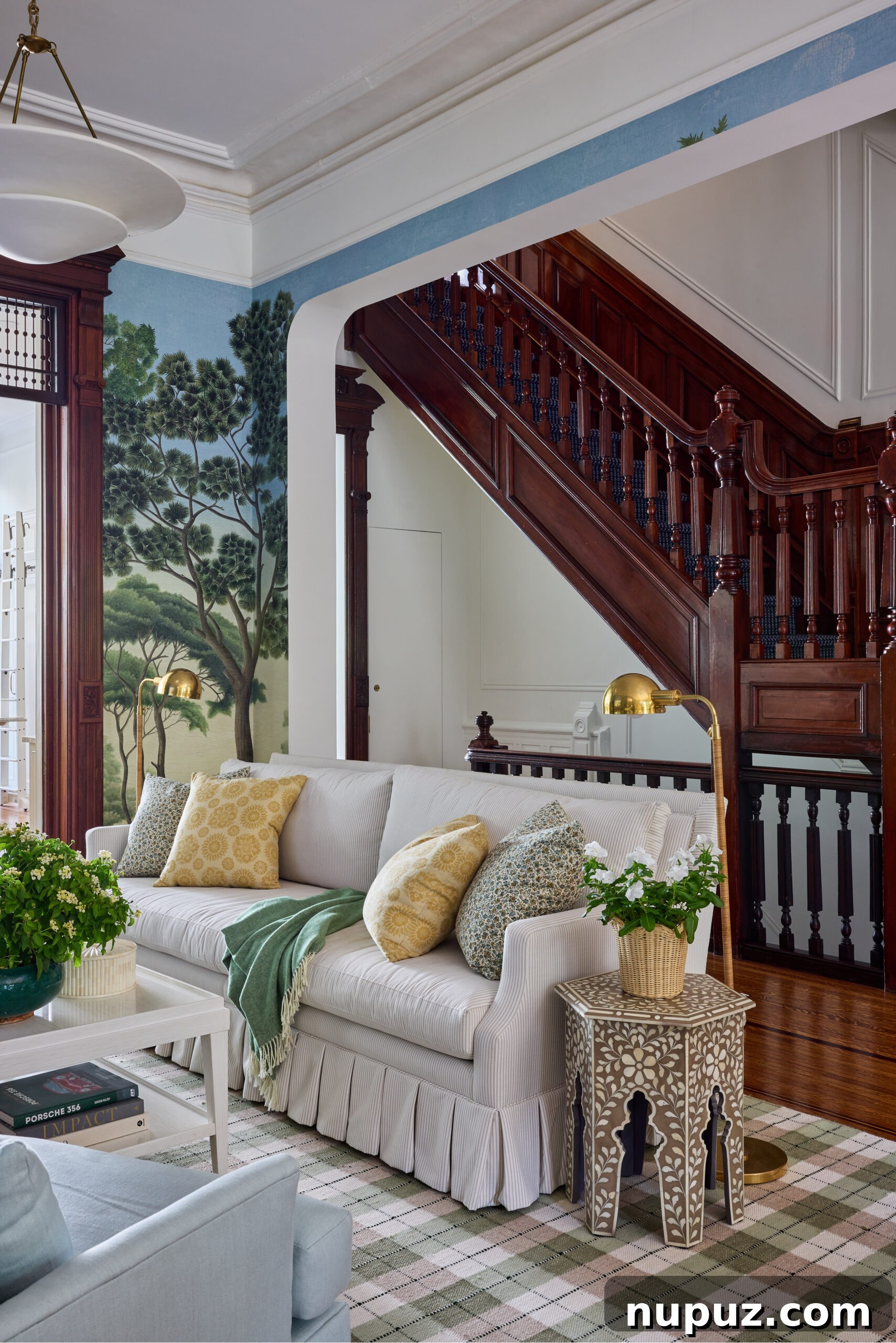 Stunning architectural staircase in a classic Brooklyn townhouse