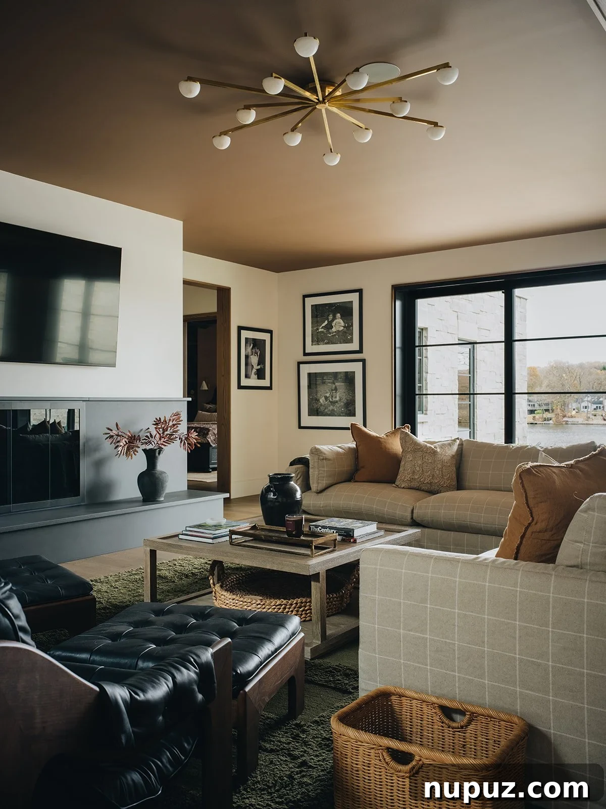 Inside a Modern River House: Jean Stoffer Design Tour 4 Living area in the Jean Stoffer modern river house