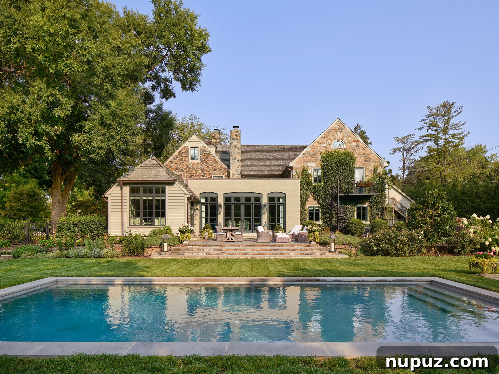 Beautiful landscaped backyard with pool