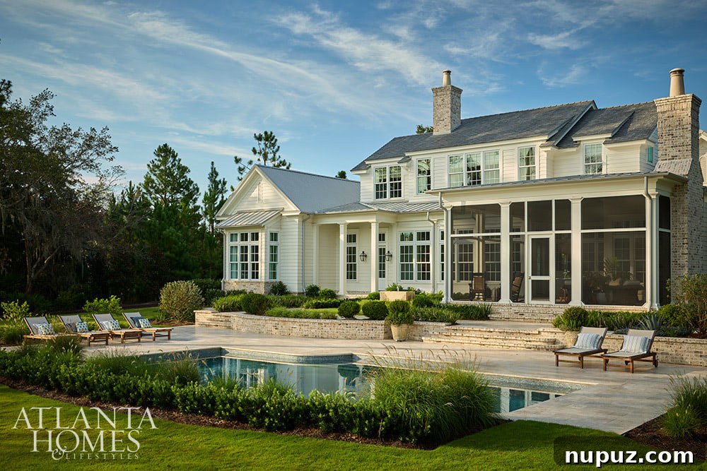 Backyard pool with chaise lounges