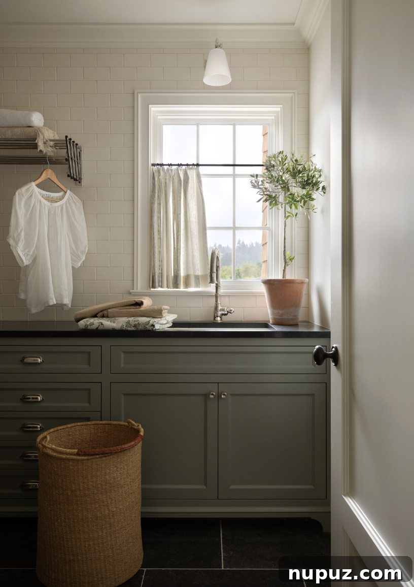 Timeless Home Tour: Warm Neutrals and Layered Interior Style 14 Functional and stylish laundry room
