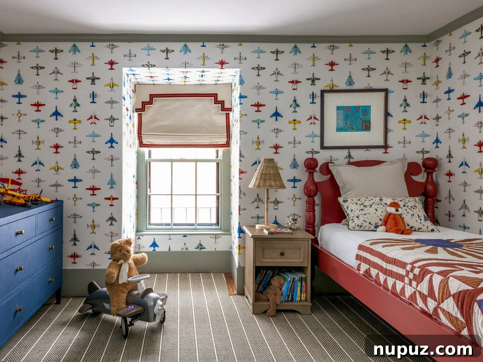 A bright interior corner with layered decor and natural light