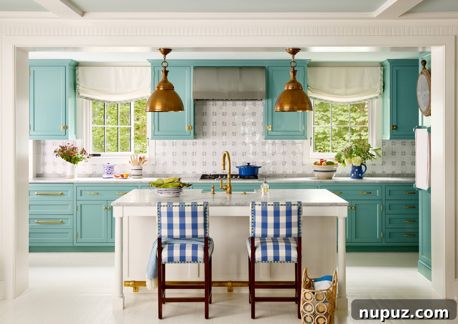 A kitchen and dining area that blends traditional elements with contemporary function.